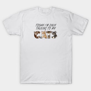 Today I'm only talking to my cat - oil painting word art T-Shirt